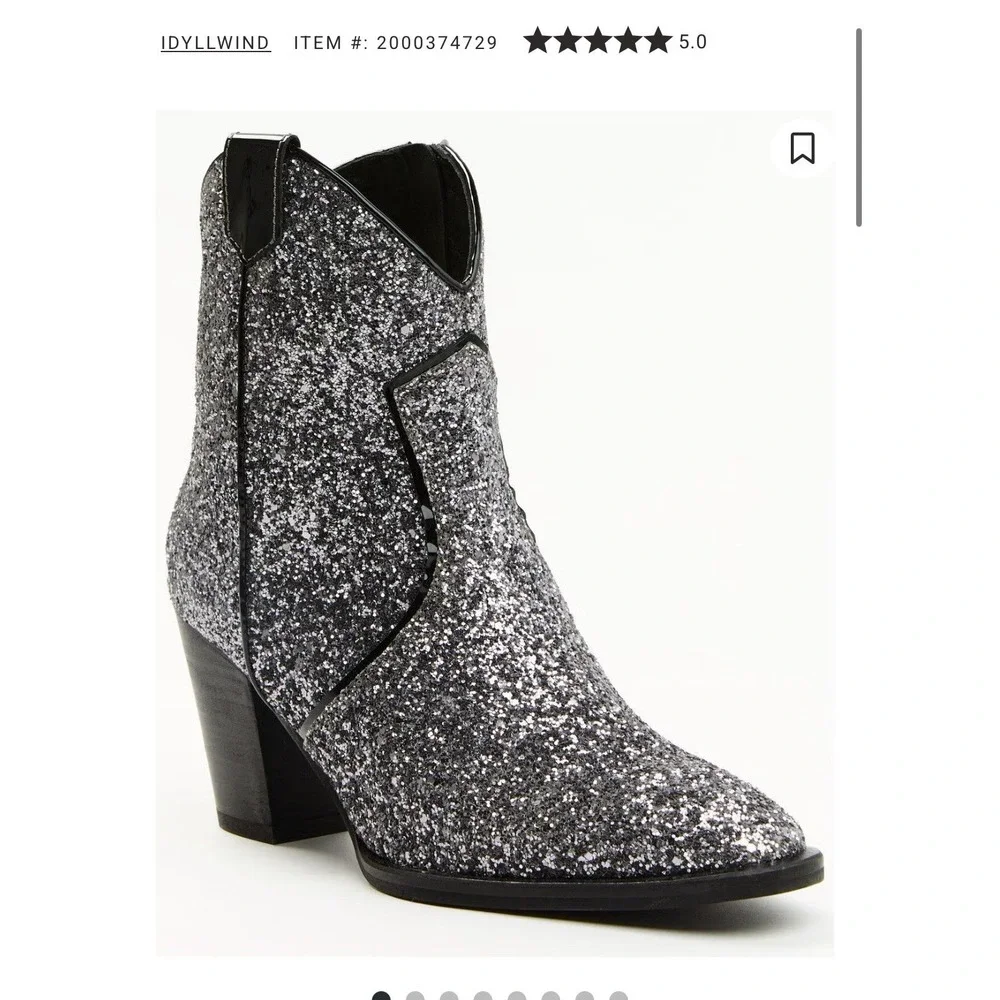 Idyllwind Miranda Lambert Silver Glitter Western Booties Boots Size 7.5